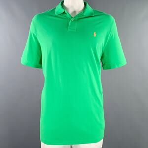 POLO by RALPH LAUREN Size XL Lime Green Cotton Half Placket Polo